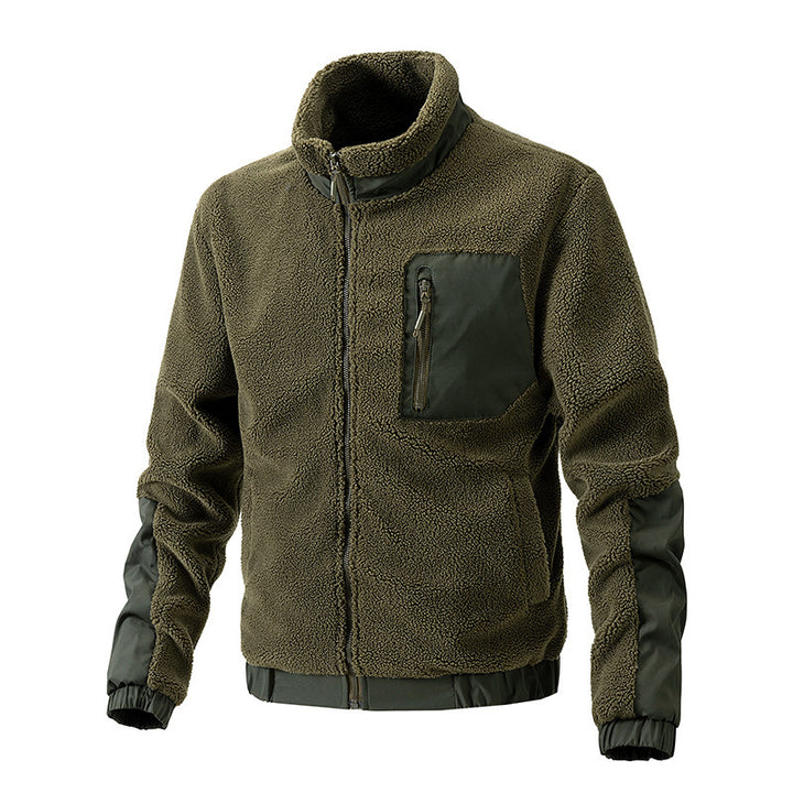 Herren Kuschelige Fleecejacke mit hohem Kragen Drune