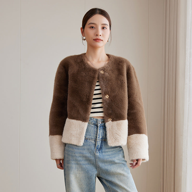 Damen Flauschige Kurzjacke Drune