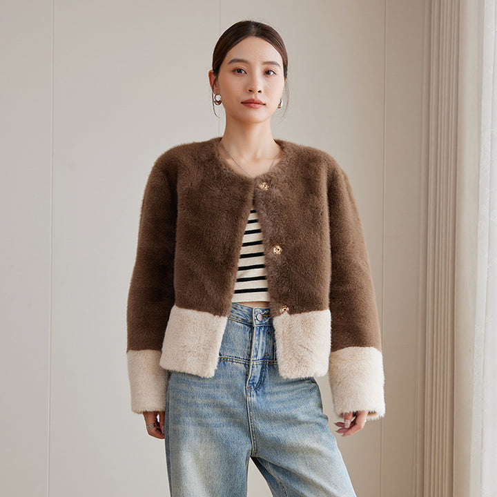 Damen Flauschige Kurzjacke Drune