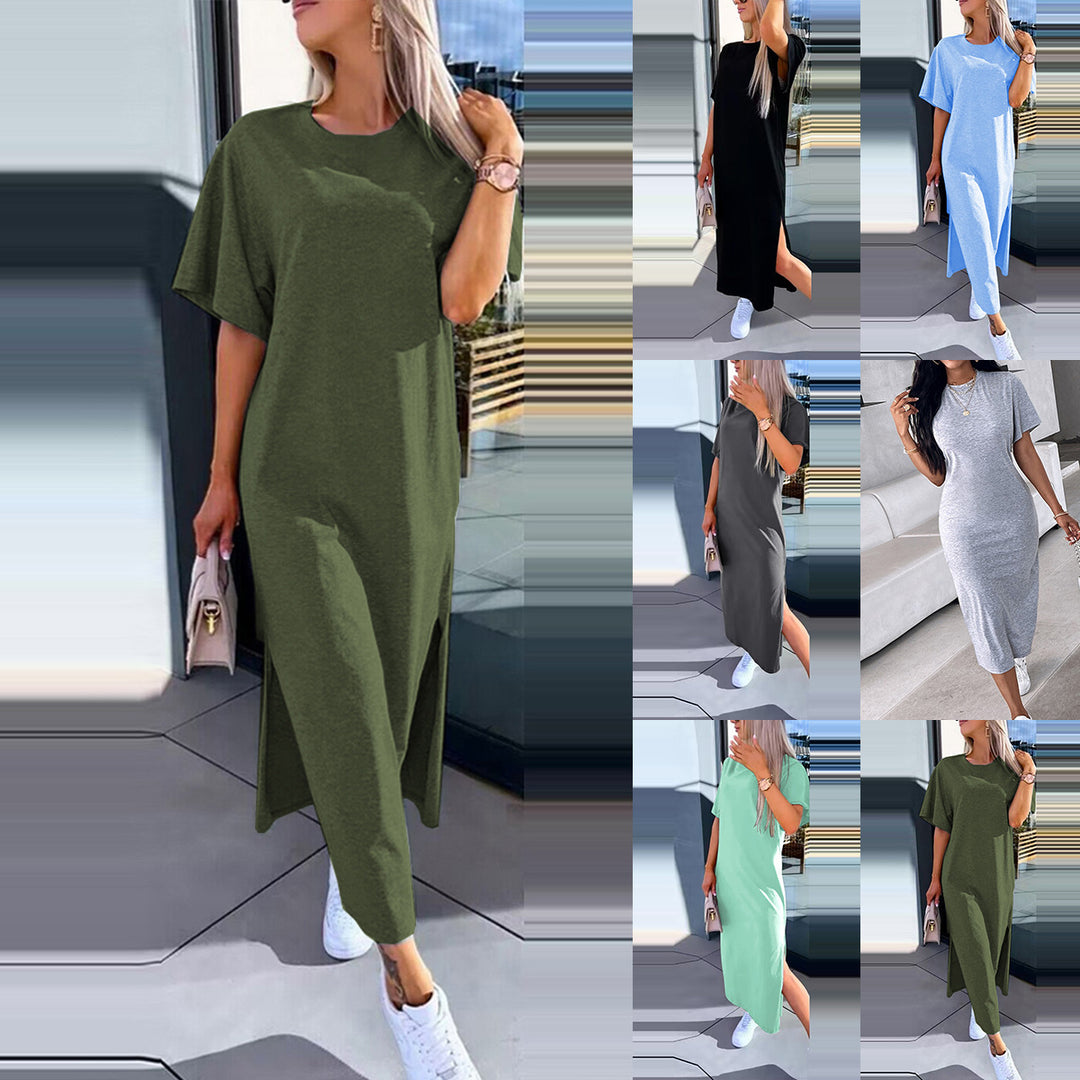 Damen Oversized Midi T-Shirt Kleid Drune
