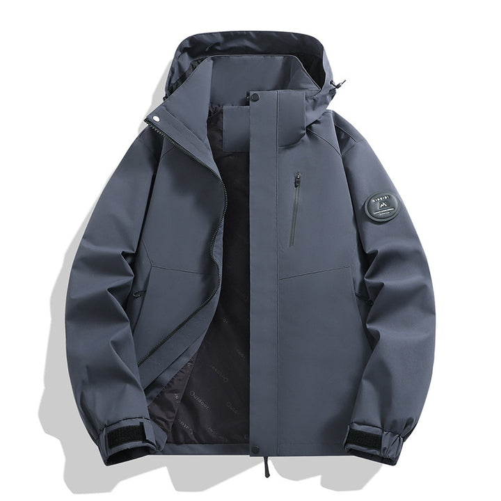 Herren Softshell-Performancejacke mit abnehmbarer Kapuze, verdecktem durchgehendem Reißverschluss und ergonomischem Schnitt Drune