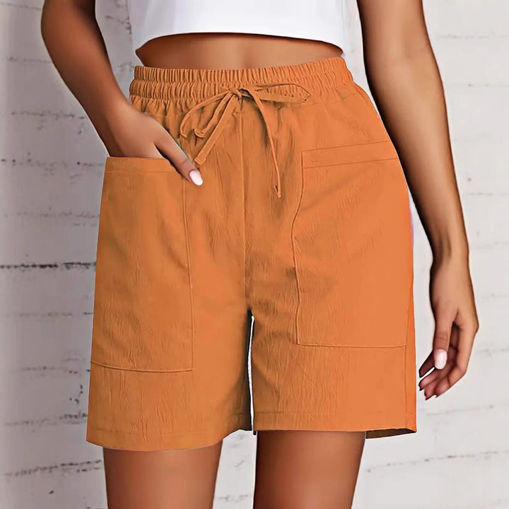 Damen entspannte Shorts mit breitem Gummibund und praktischen Taschen Drune