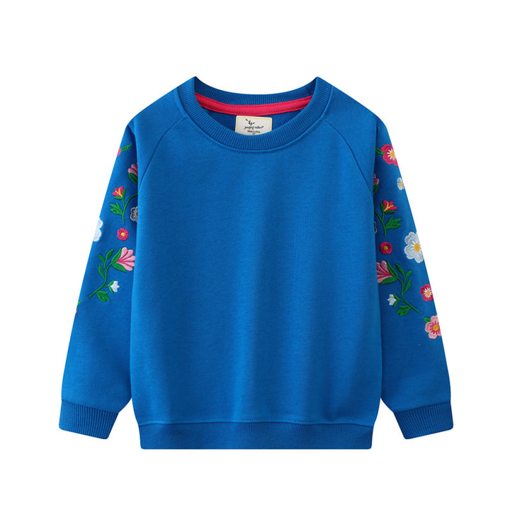 Damen Sweatshirt mit lebhaften Blumenstickereien Drune