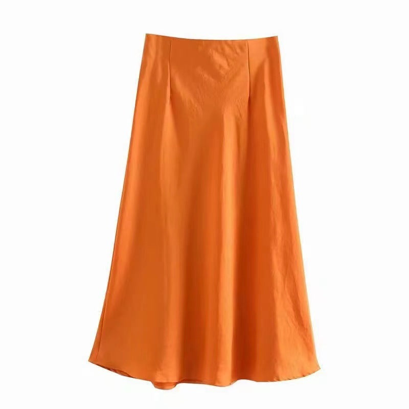 Damen Maxi-Rock aus fließendem Stoff mit elegantem Fall Drune