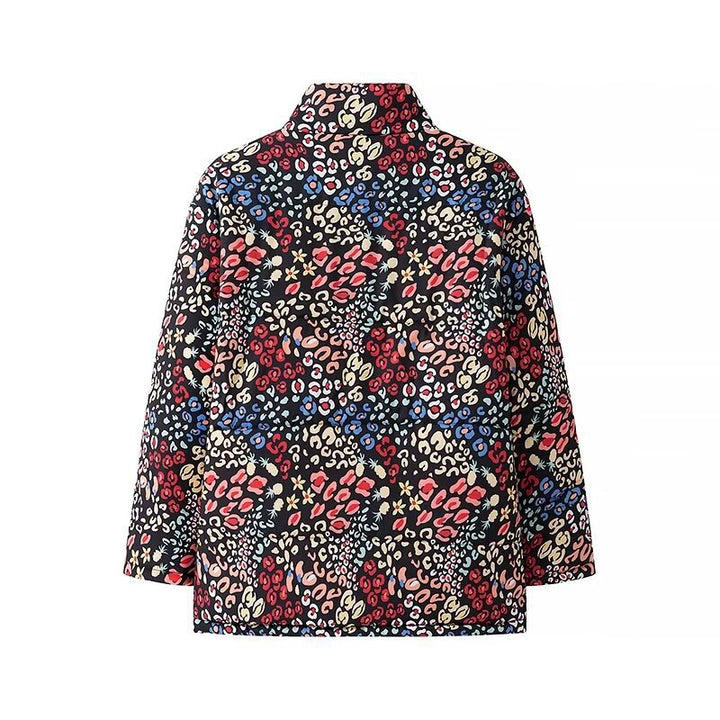 Damen Leichte Steppjacke mit aufregendem Leopardenmuster und praktischen Taschen Drune