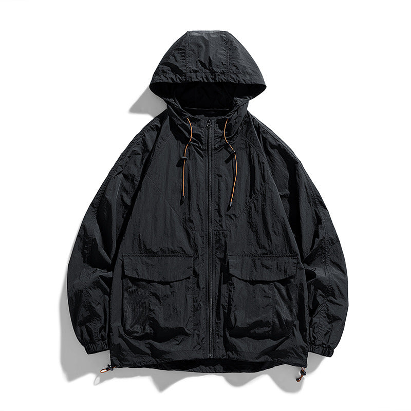 Damen Leichte Outdoor-Jacke mit Kapuze und Taschen Drune