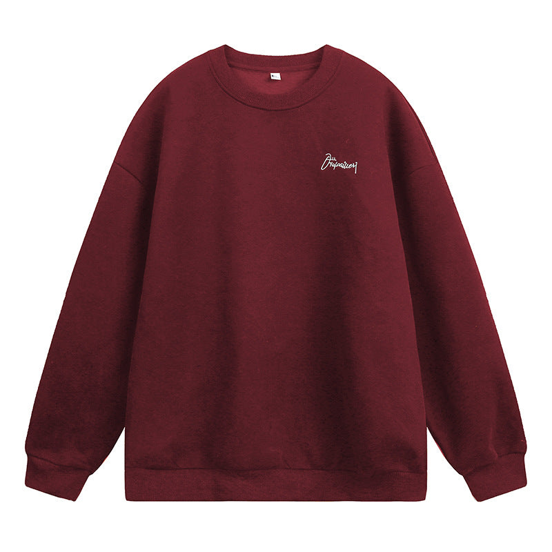 Unisex Oversize Sweatshirt mit Rundhalsausschnitt und dezenter Script-Stickerei Drune