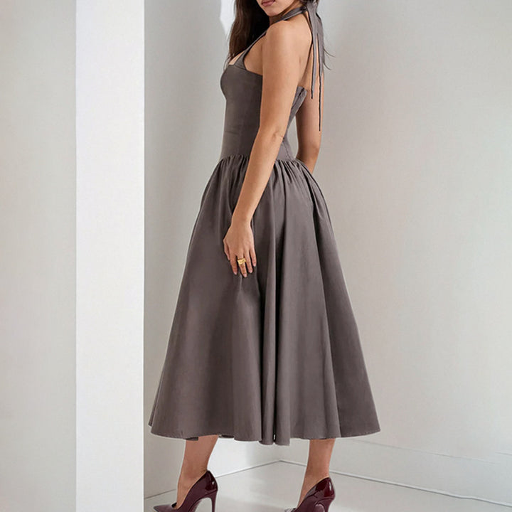 Damen Hochwertiges Abendkleid mit tiefem Herz-Ausschnitt und voluminösem Rock Drune
