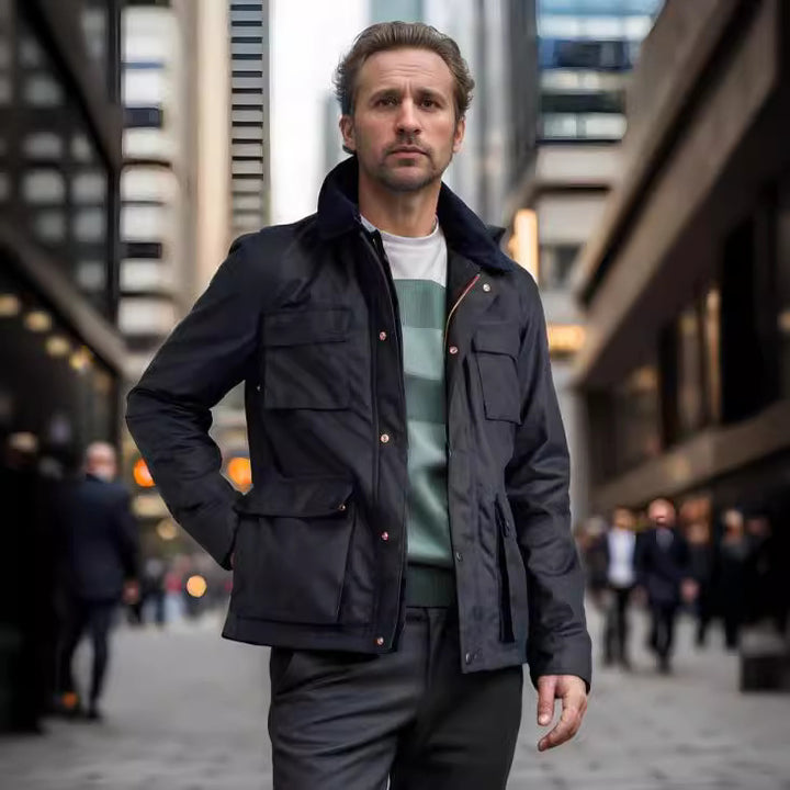 Herren funktionale Utility-Jacke mit praktischen Taschen Drune