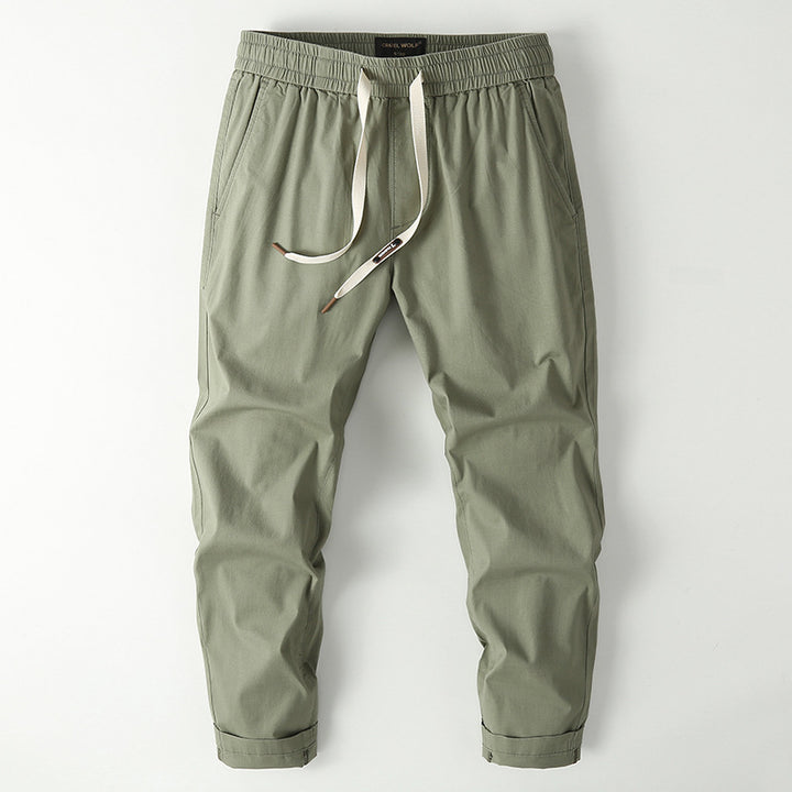 Herren Elastische Chino-Jogger mit tailliertem Tapered-Schnitt und aufgesetzter Gesäßtasche Drune