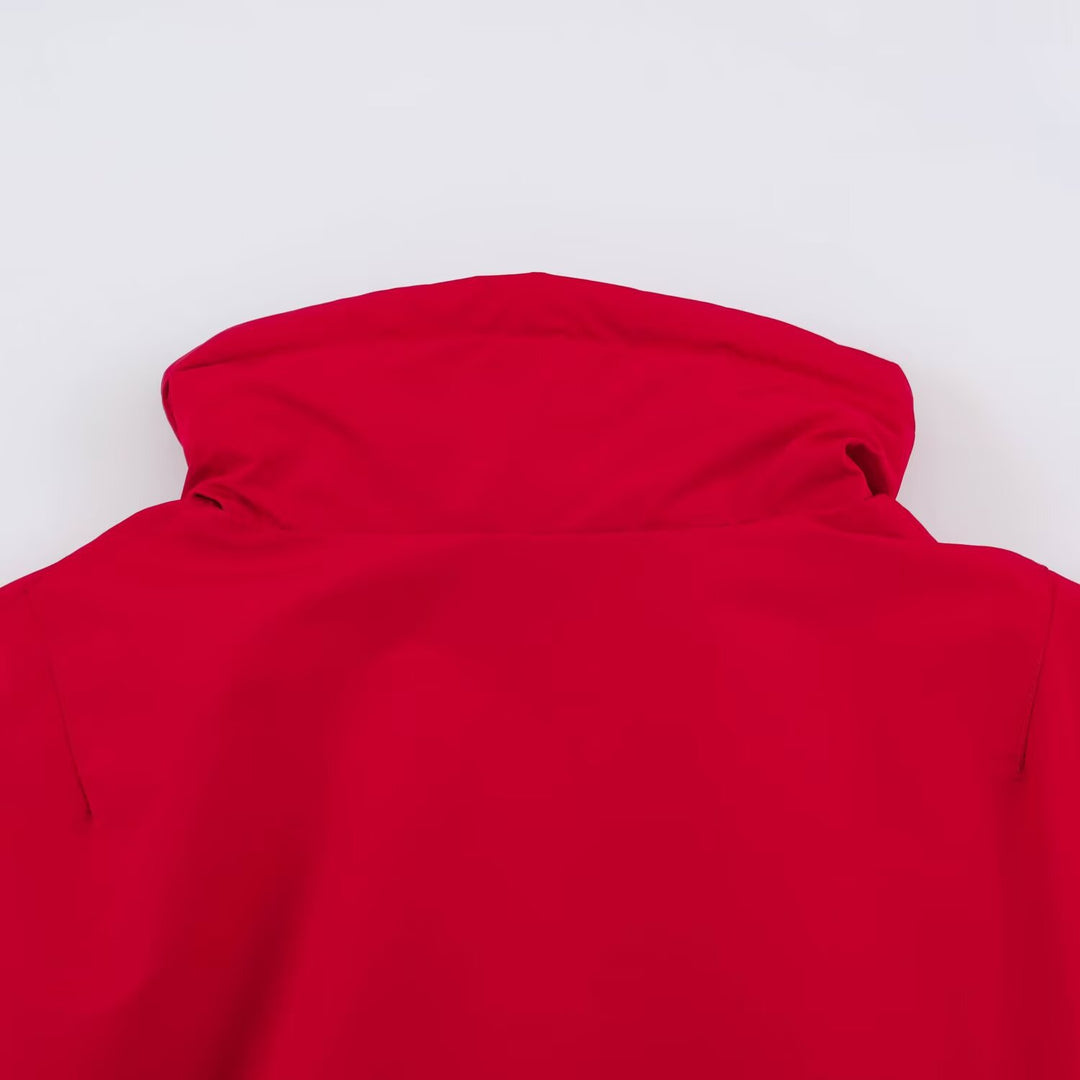 Damen Cropped Oversize Windbreaker mit hohem Funnelkragen, Kordelzug und gerafftem Elastikbund Drune