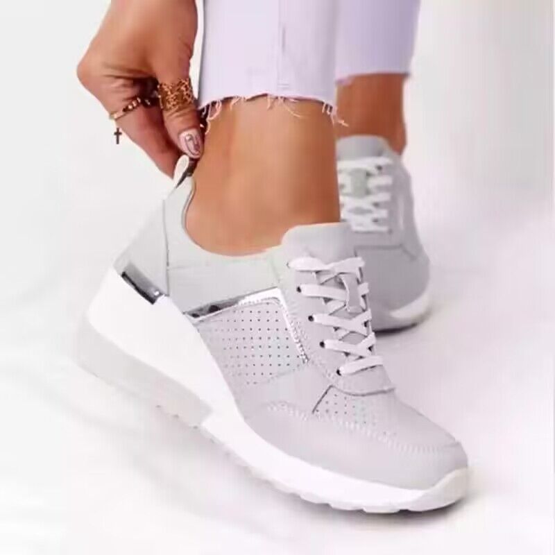 Damen  moderne Sneaker mit Metallic-Details, dämpfender Plateausohle und atmungsaktivem Mesh-Obermaterial Drune