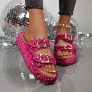 Damen Glitzernde Hippie-Sandalen Drune