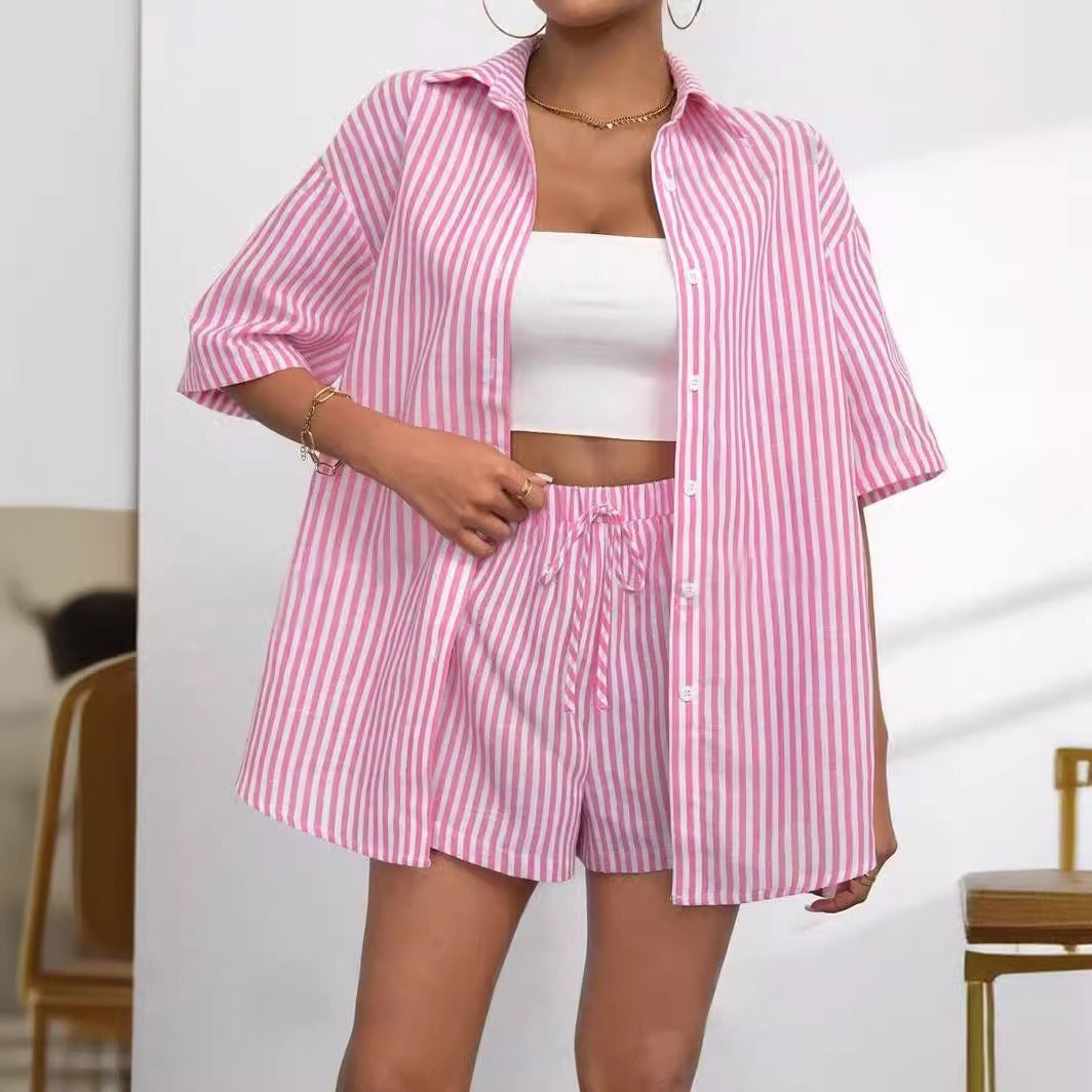 Damen lässiges Hemd und Shorts Set Drune