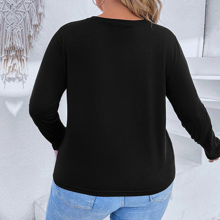 Damen Langarmshirt mit funkelndem Weihnachts-Weinglas-Print Drune