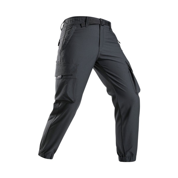 Herren Leichte Outdoor‑Cargohose im Joggerstil mit integriertem Webgurt und elastischen Knöcheln Drune