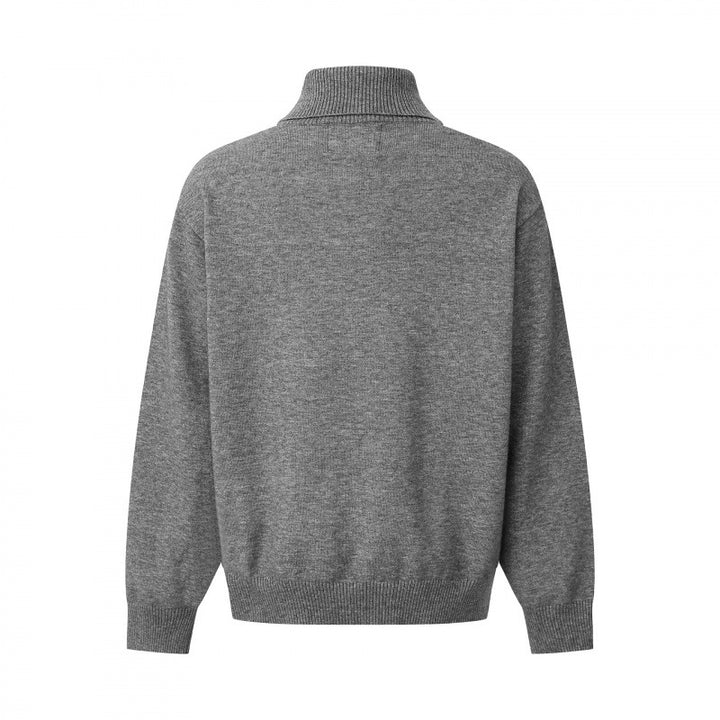 Unisex Boxy-Troyer mit asymmetrischem Schlauchkragen und Druckknopfleiste Drune