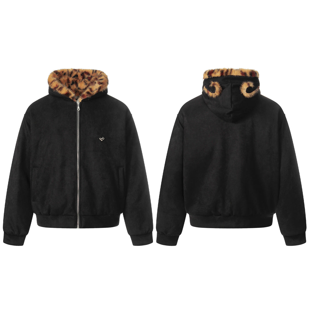 Damen Kuscheliger Samt‑Bomber mit leo‑gefüttertem Kragen und elastischem Saum Drune