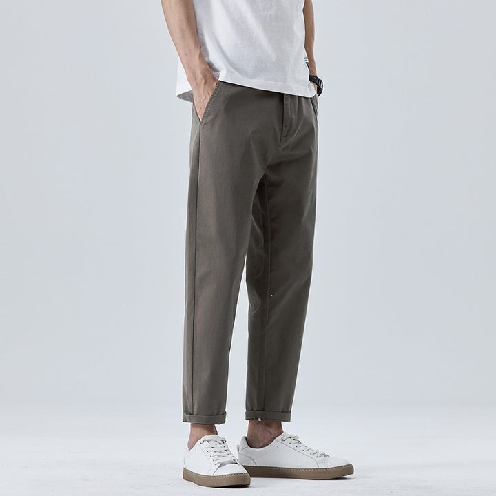 Herren Modische Chino-Hose mit Bundfalten Drune
