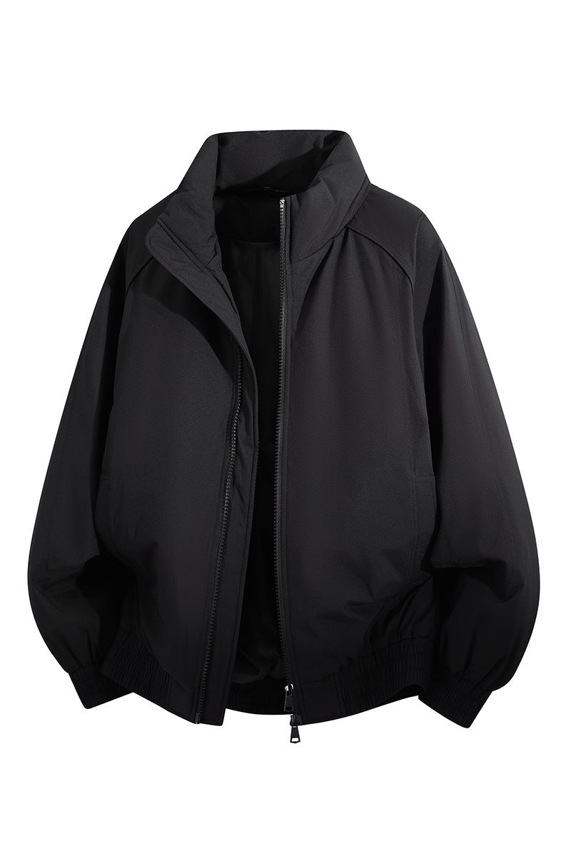 Unisex Oversize-Bomberjacke mit Stehkragen, elastischem Saum & wattierter Fütterung Drune