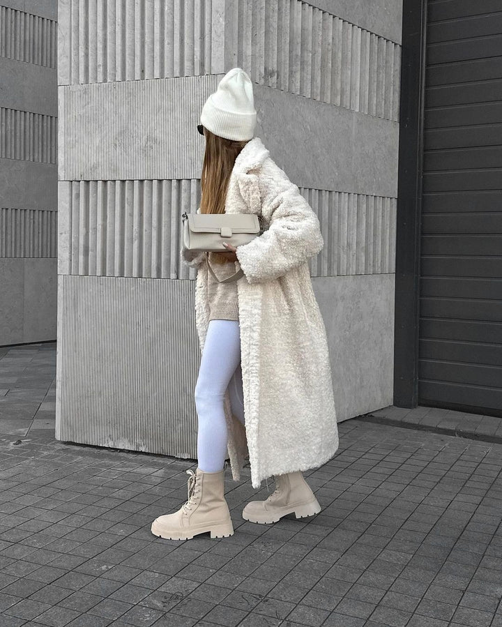 Damen wadenhohe robuste Schnürstiefel mit Plateau-Profilsohle Drune