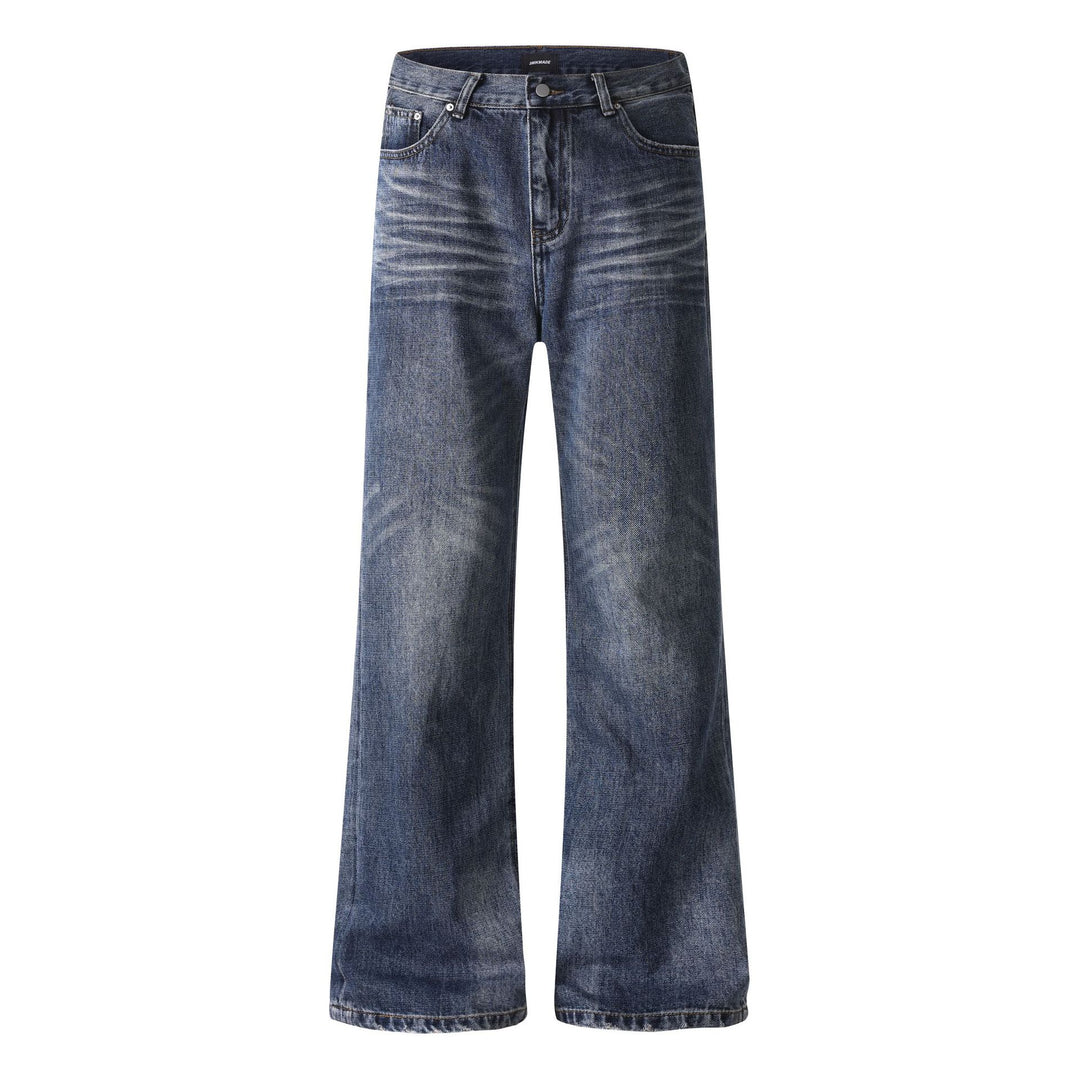Damen weite Cropped-Jeans mit hoher Taille und Used-Effekt Drune
