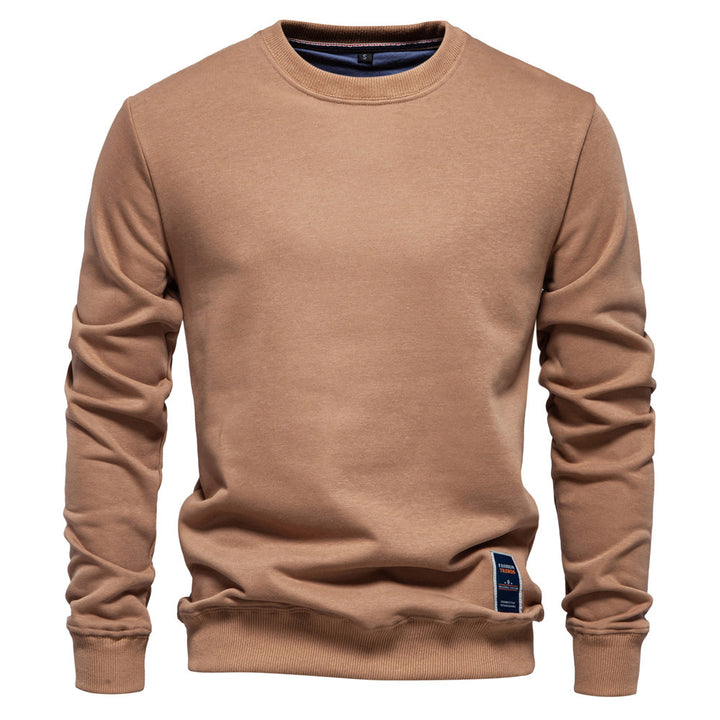 Herren nan klassisches Rundhals-Sweatshirt aus schwerer Baumwollmischung mit angerauter Innenseite und gerippten Bündchen Drune