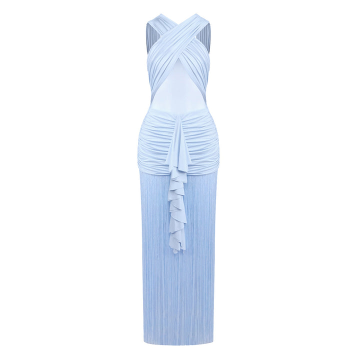 Damen Maxikleid mit raffinierten Drapierungen und fließendem Schnitt Drune