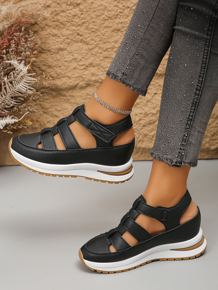 Damen Sportliche Wedge-Sandaletten mit verstellbaren Riemen und rutschfester Sohle Drune