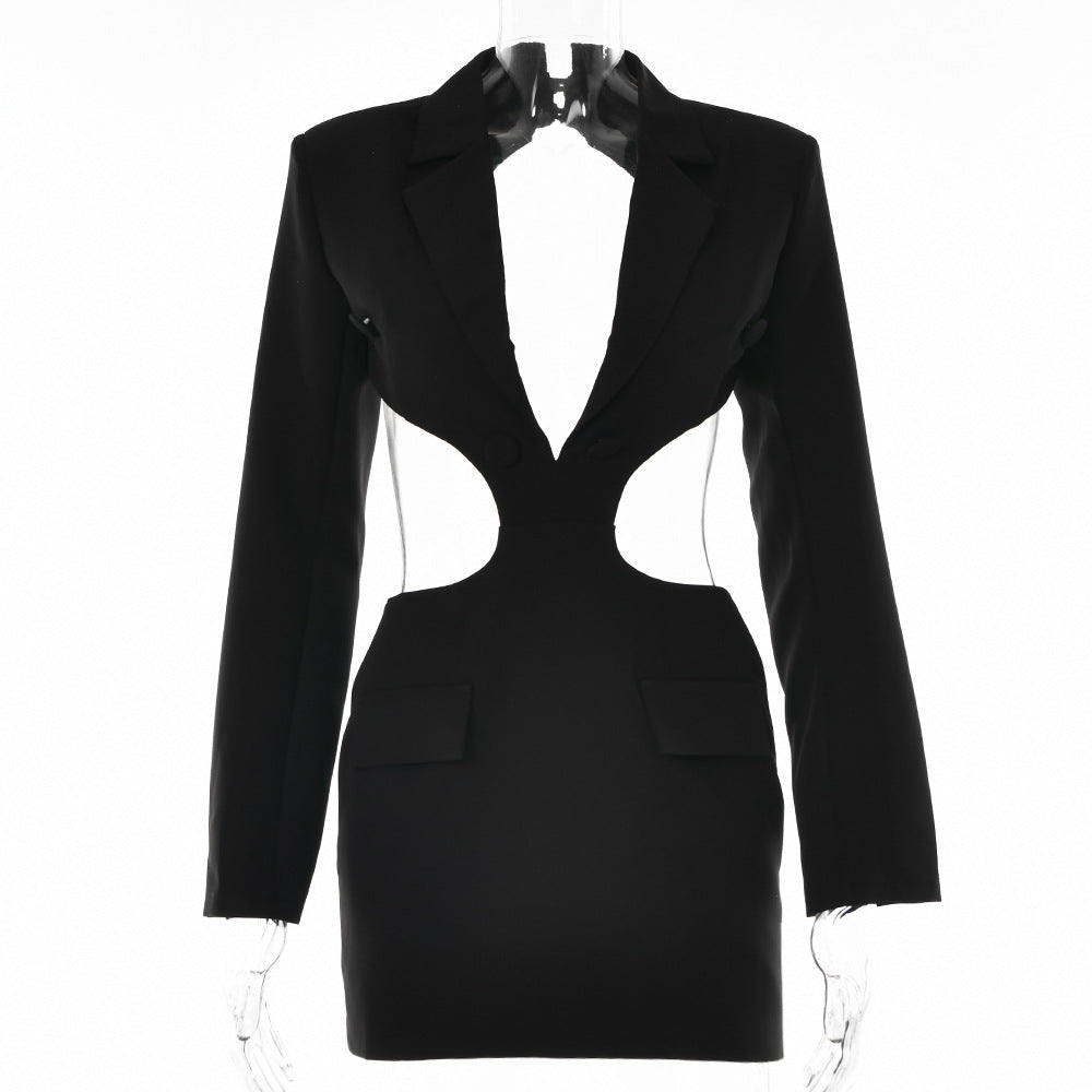 Damen Blazer-Kleid mit aufregendem Cut-Out-Design und kontrastierenden Details Drune