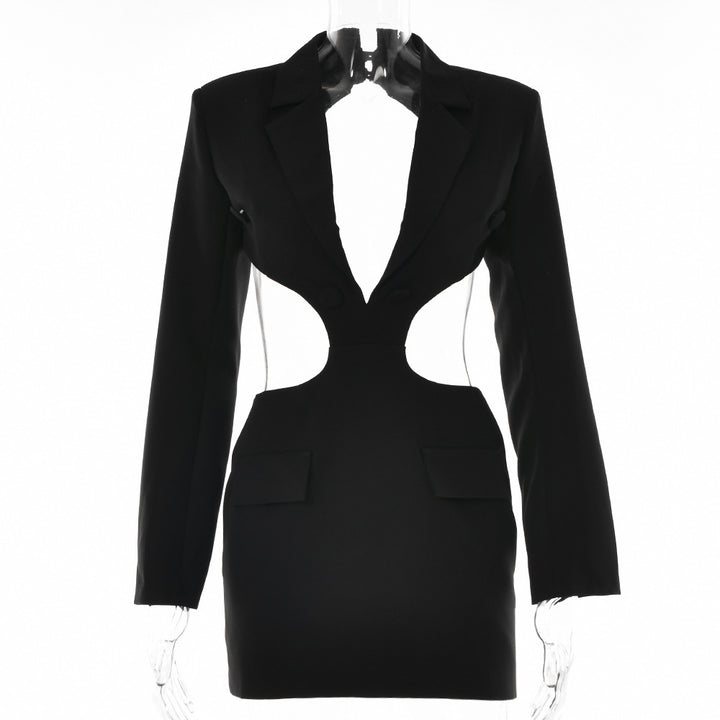 Damen Blazer-Kleid mit aufregendem Cut-Out-Design und kontrastierenden Details Drune