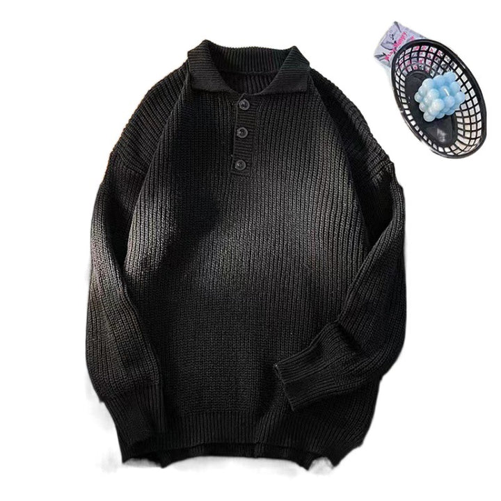 Damen Gemütlicher Strickpullover mit Knopfleiste Drune