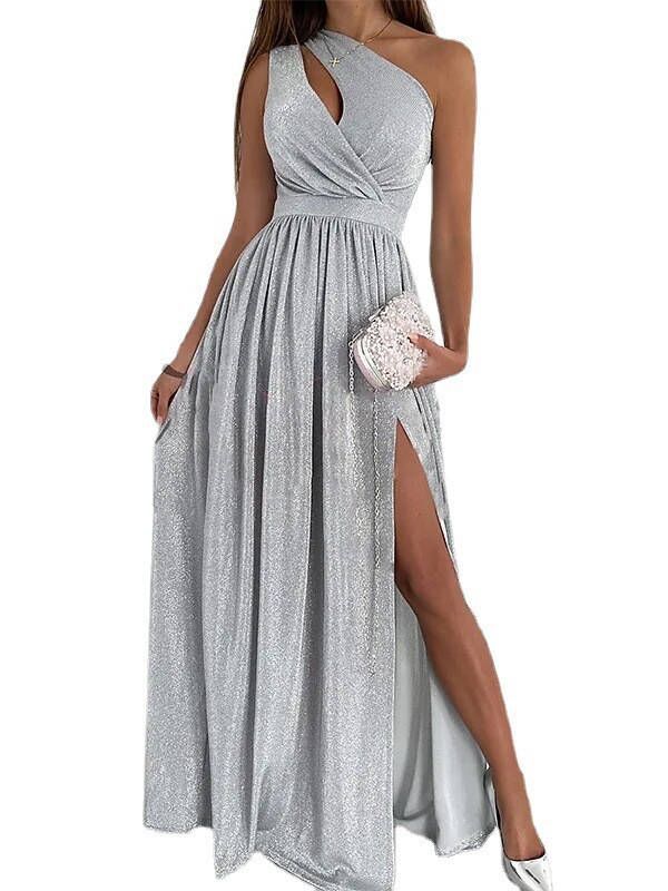 Damen Elegantes Asymmetrisches Abendkleid Drune