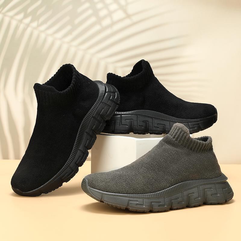 Damen nan kuscheliger Sock-Sneaker aus Teddy-Samt mit elastischem Schaft und stoßdämpfender Profilsohle Drune