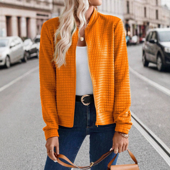 Damen modische Steppjacke mit hohen Kragen und Reißverschluss Drune