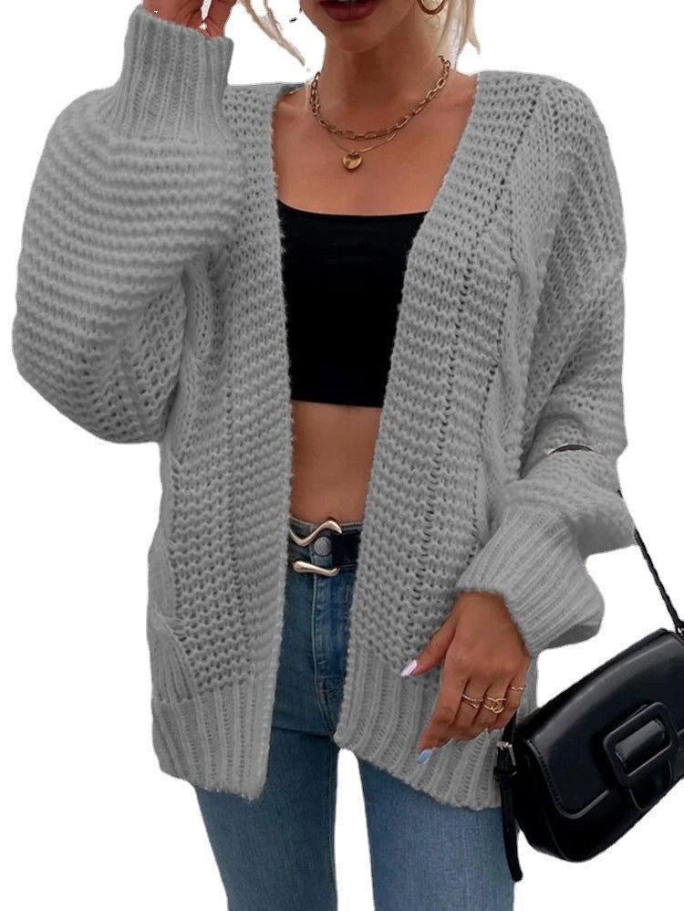 Damen Grobstrick Cardigan mit seitlichen Taschen und lässiger Passform Drune