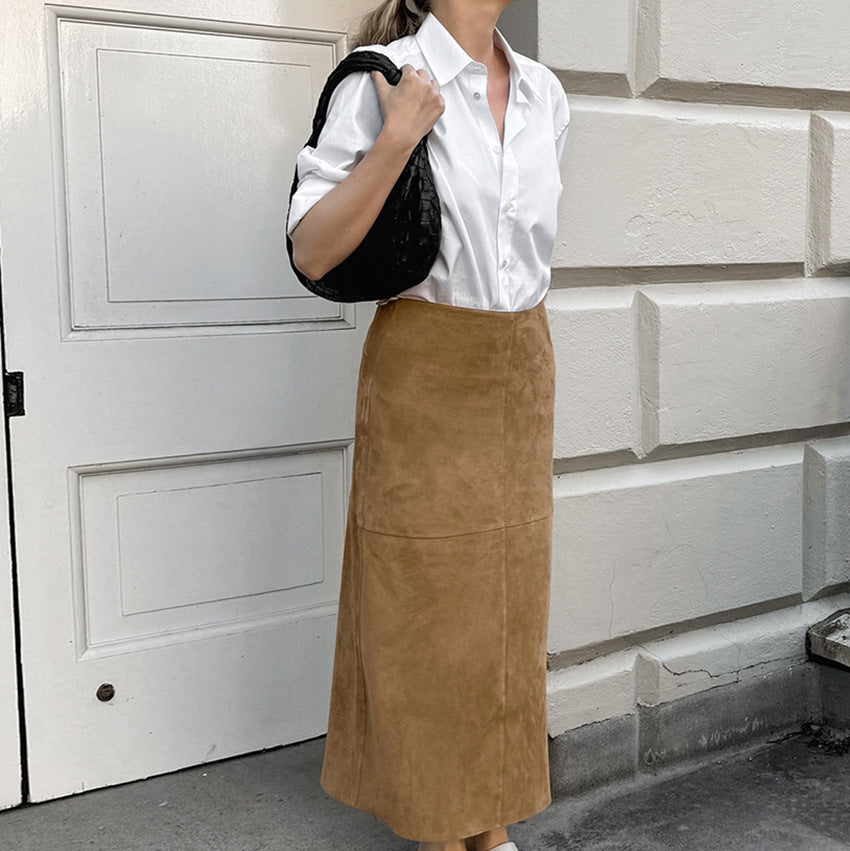 Damen Maxirock aus weichem Wildlederimitat Drune