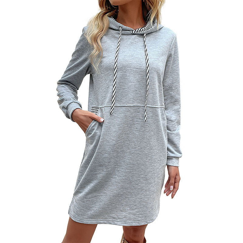 Damen Kapuzenkleid aus hochwertiger Baumwolle Drune