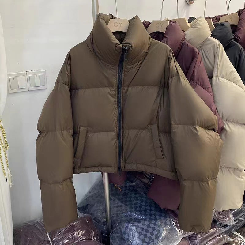 Damen Kurze wattierte Funktionsjacke mit hohem Kragen und seitlichen Taschen Drune