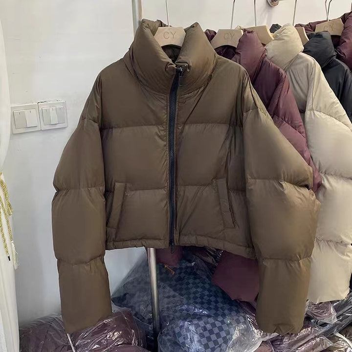 Damen Kurze wattierte Funktionsjacke mit hohem Kragen und seitlichen Taschen Drune