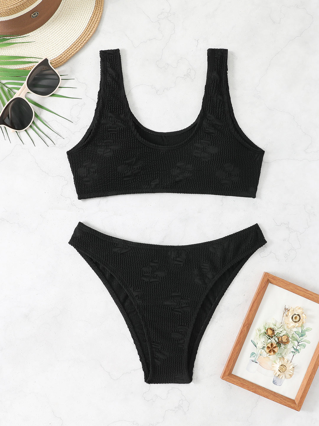 Damen Crop-Bikini-Set mit strukturierter Oberfläche Drune