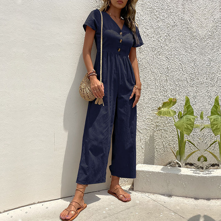 Damen Jumpsuit mit knöpfbaren Details und luftigem Schnitt Drune