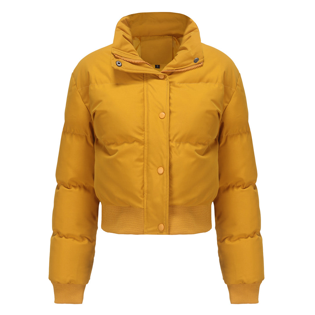 Damen nan kurze wattierte Steppjacke mit hohem Stehkragen und Rippbündchen Drune