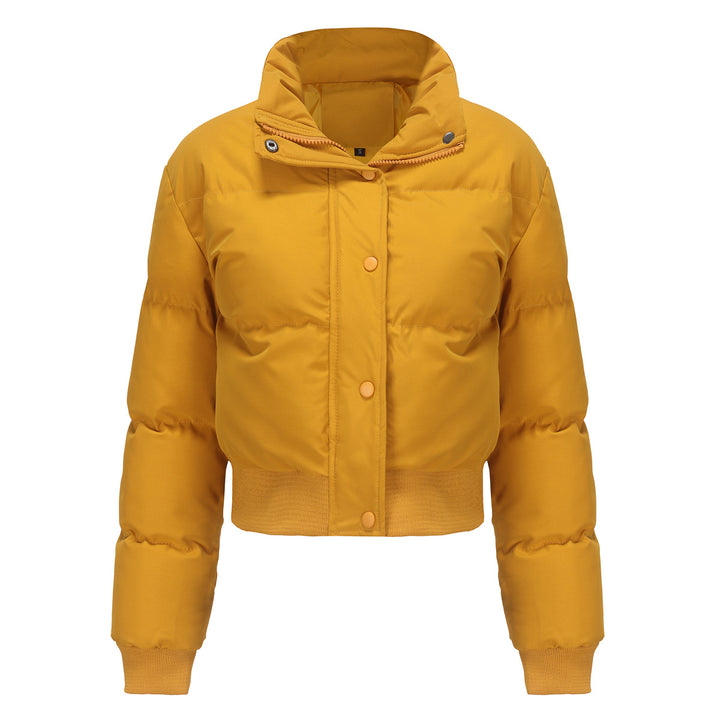 Damen nan kurze wattierte Steppjacke mit hohem Stehkragen und Rippbündchen Drune