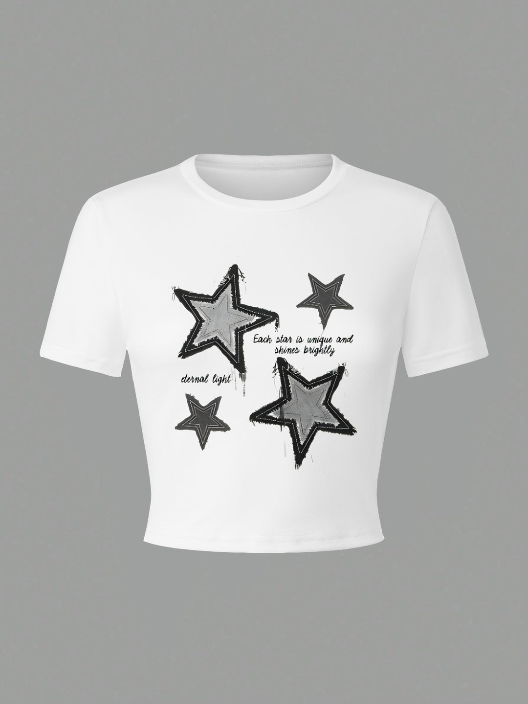 Damen Crop-T-Shirt mit kreativem Telefon-Design Drune