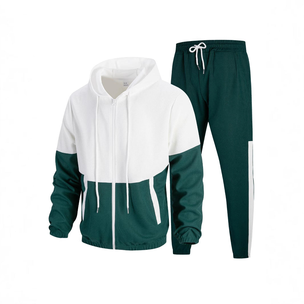 Herren sportliches Outdoor-Set mit atmungsaktiven Materialien und stylischem Farbblockdesign Drune