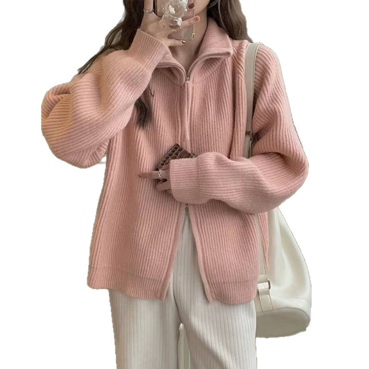 Damen Strickjacke mit asymmetrischem Reißverschluss Drune