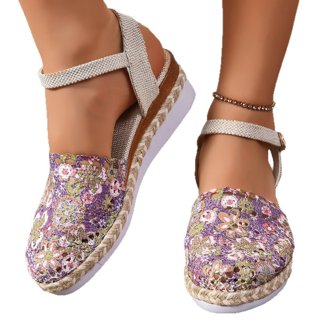 Damen Häkel-Ankelriemen-Espadrilles Drune