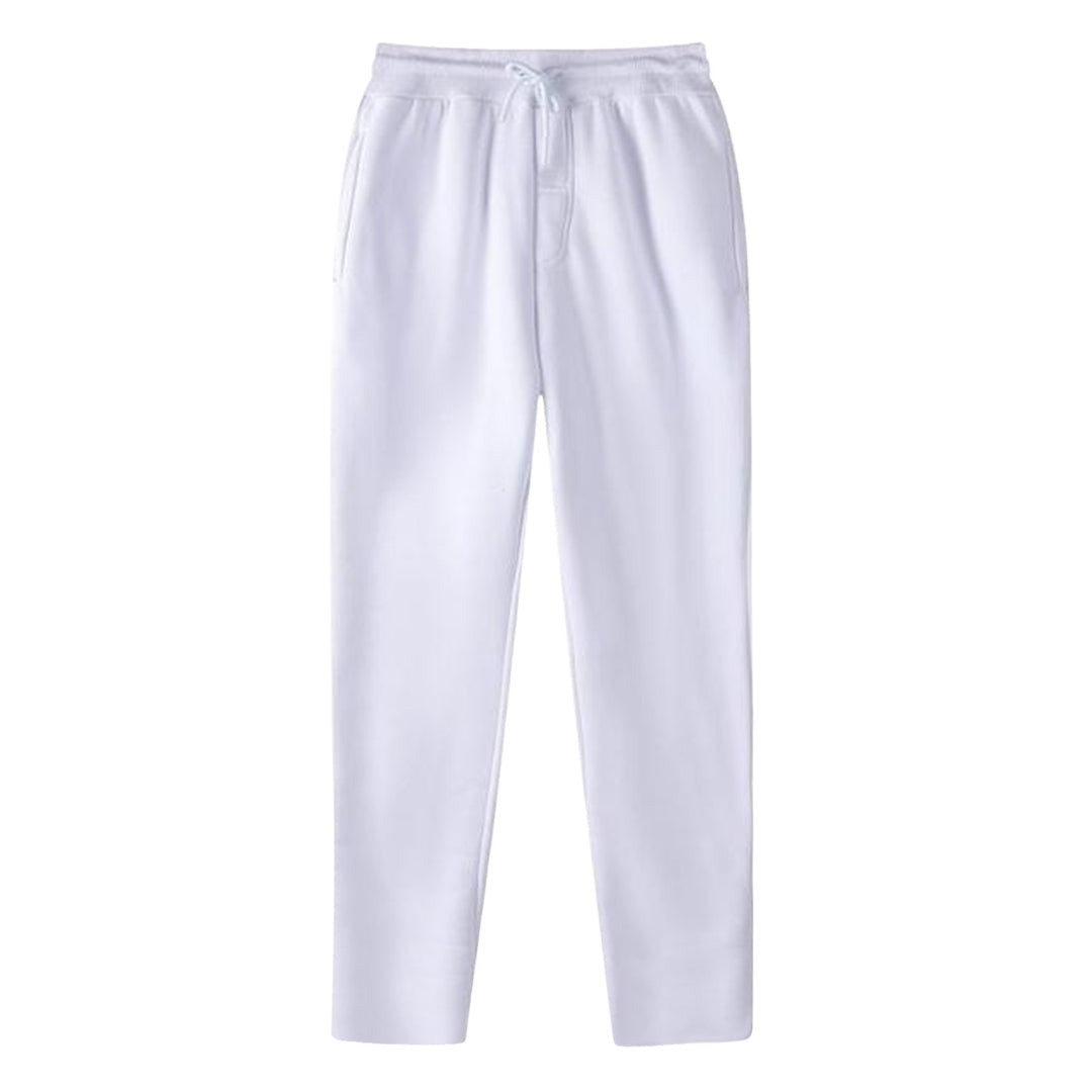 Herren nan geradlinige Sweatpants aus melierter Baumwollmischung mit elastischem Bund Kordelzug und Seitentaschen Drune