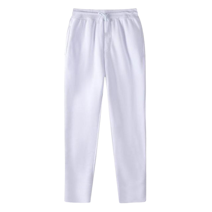 Herren nan geradlinige Sweatpants aus melierter Baumwollmischung mit elastischem Bund Kordelzug und Seitentaschen Drune